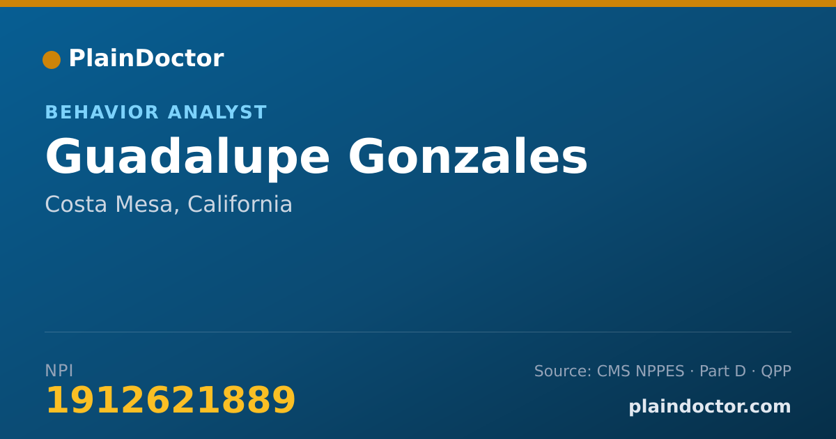 Shareable card for Guadalupe Gonzales - Behavior Analyst, Costa Mesa, CA