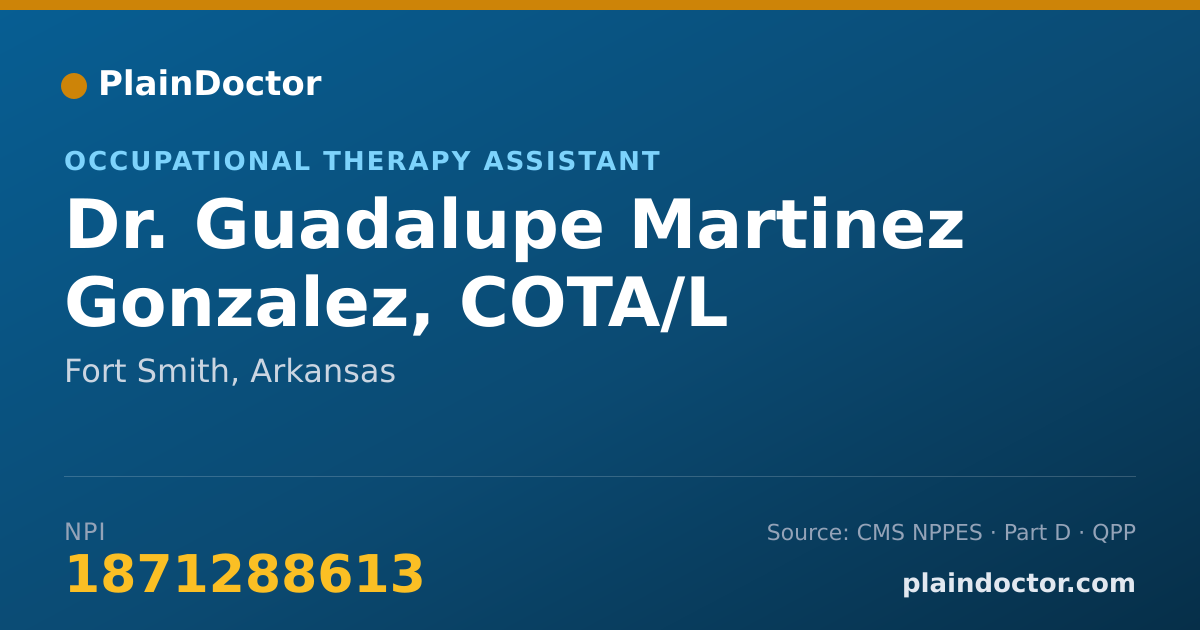 Shareable card for Guadalupe Martinez Gonzalez, COTA/L - Occupational Therapy Assistant, Fort Smith, AR