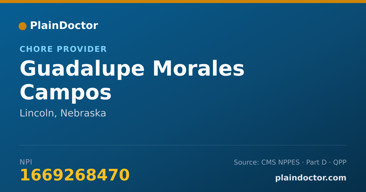 Shareable card for Guadalupe Morales Campos - Chore Provider, Lincoln, NE