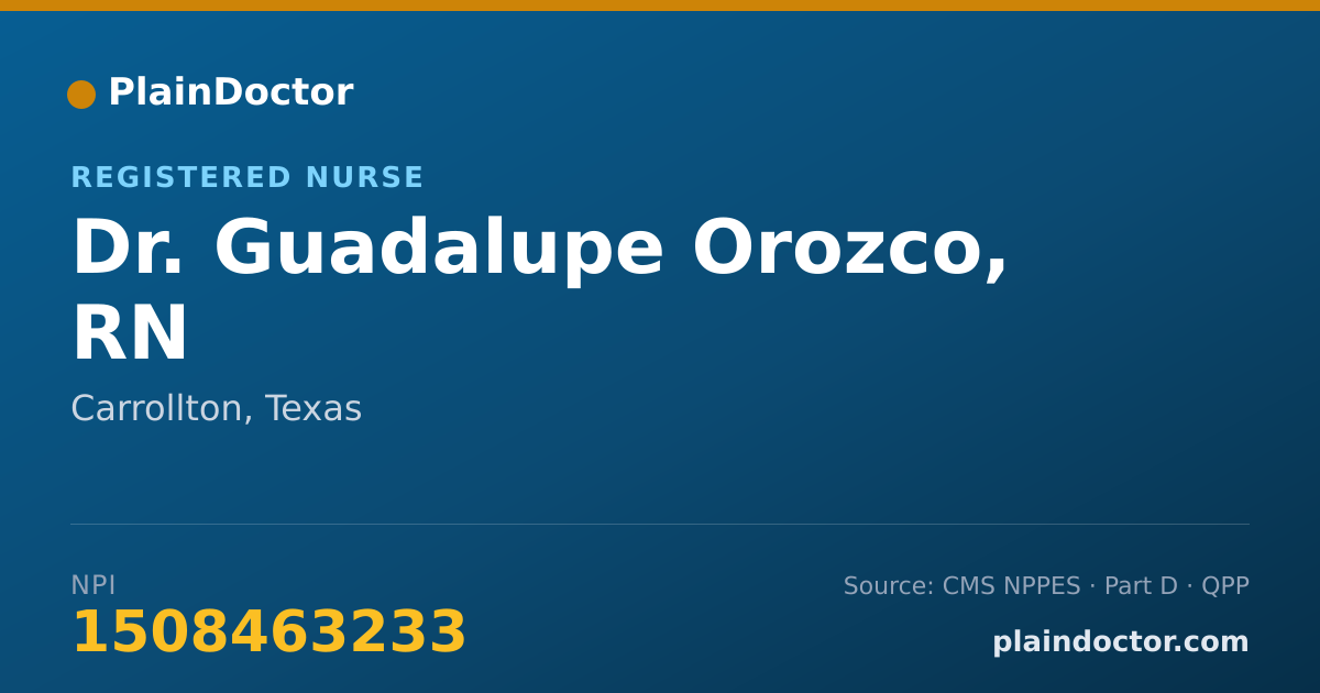 Shareable card for Guadalupe Orozco, RN - Registered Nurse, Carrollton, TX