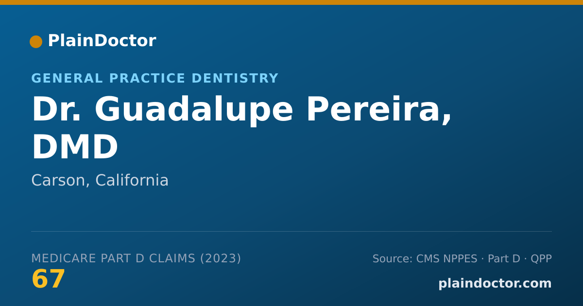 Shareable card for Guadalupe Pereira, DMD - General Practice Dentistry, Carson, CA