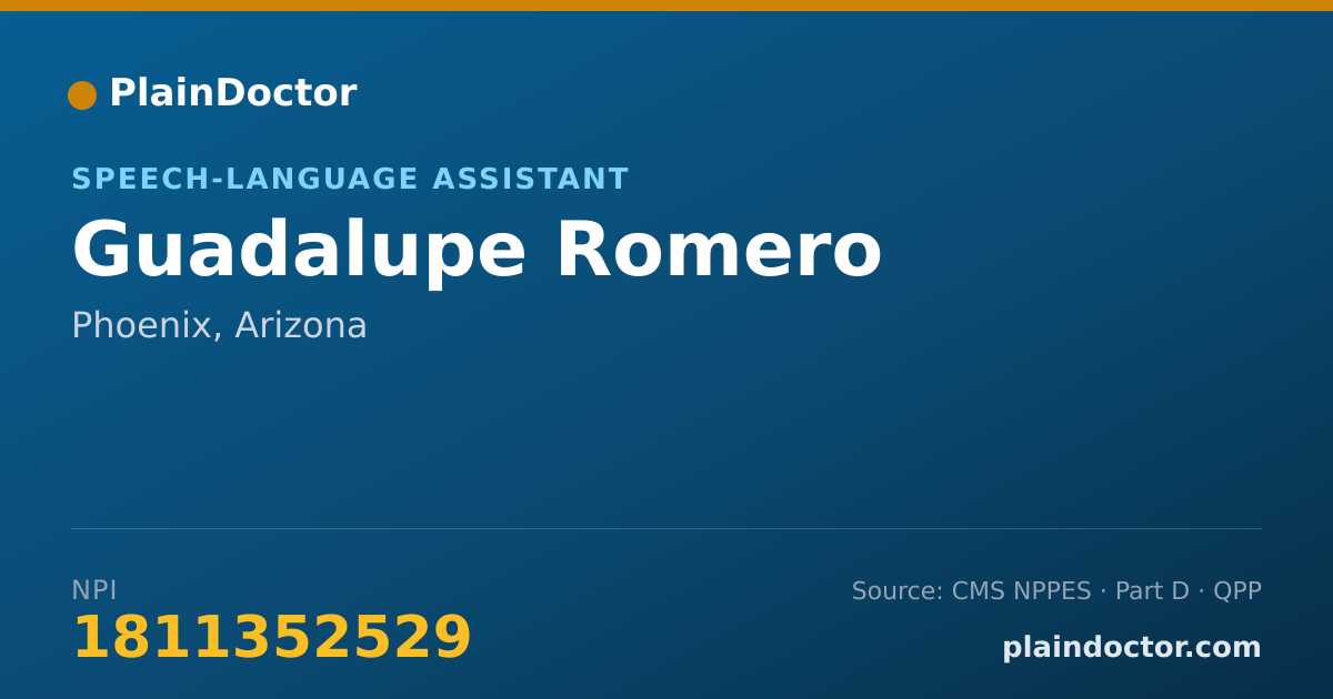 Shareable card for Guadalupe Romero - Speech-Language Assistant, Phoenix, AZ