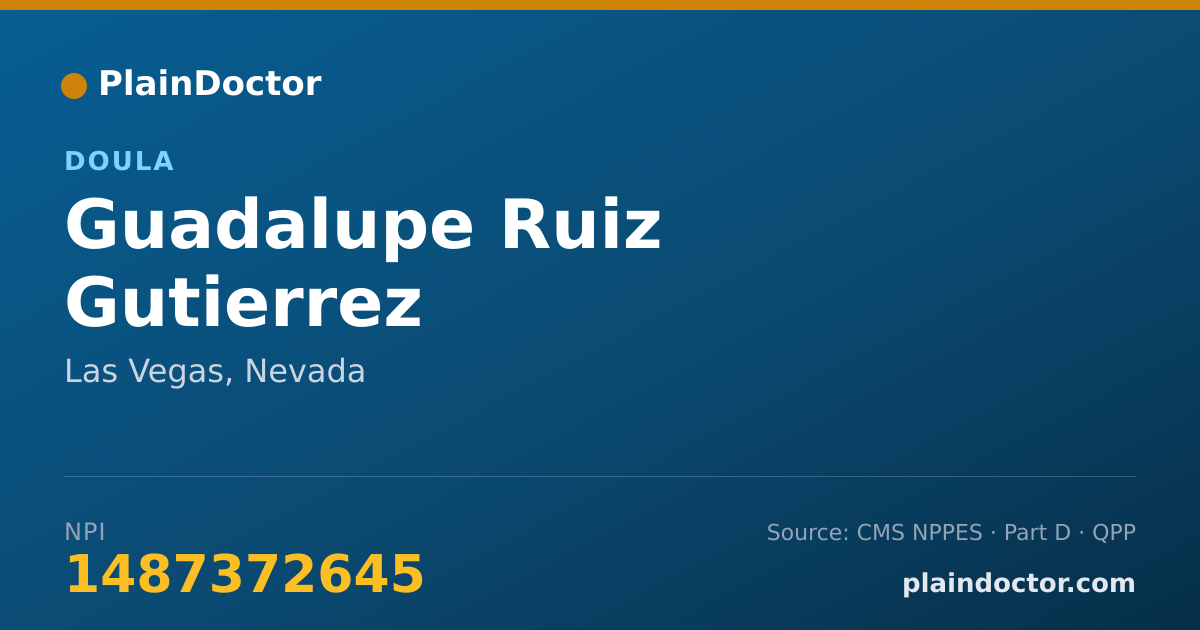 Shareable card for Guadalupe Ruiz Gutierrez - Doula, Las Vegas, NV