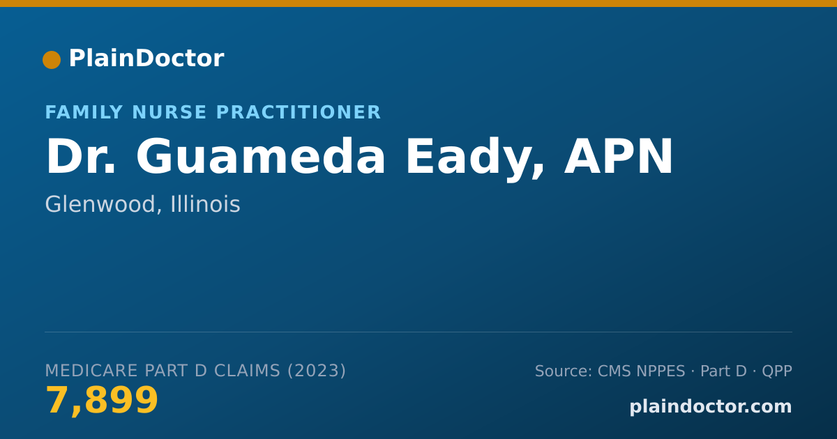 Shareable card for Guameda Eady, APN - Family Nurse Practitioner, Glenwood, IL