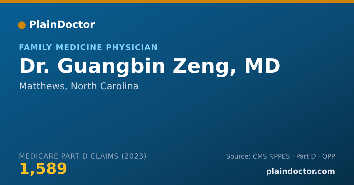 Shareable card for Guangbin Zeng, MD - Family Medicine Physician, Matthews, NC