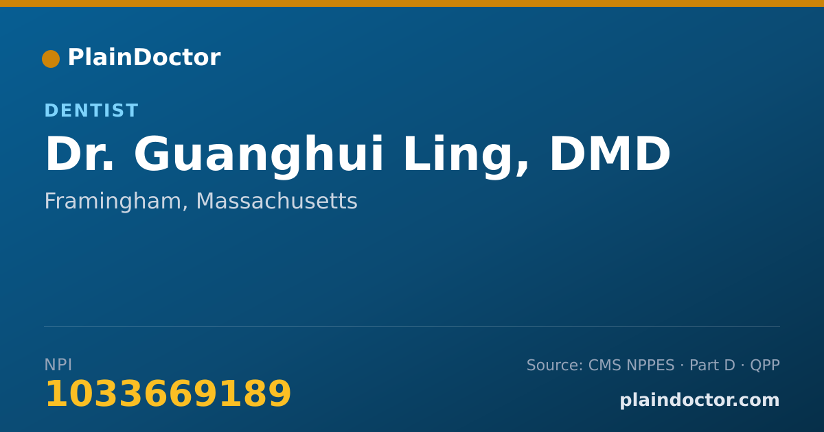Shareable card for Guanghui Ling, DMD - Dentist, Framingham, MA