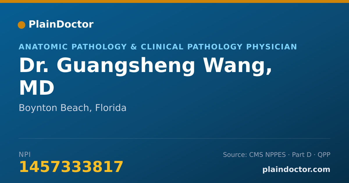 Shareable card for Guangsheng Wang, MD - Anatomic Pathology & Clinical Pathology Physician, Boynton Beach, FL