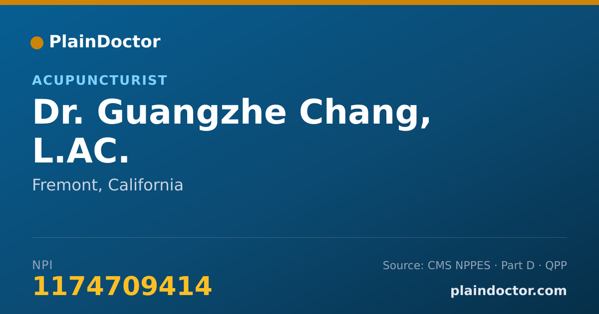 Shareable card for Guangzhe Chang, L.AC. - Acupuncturist, Fremont, CA