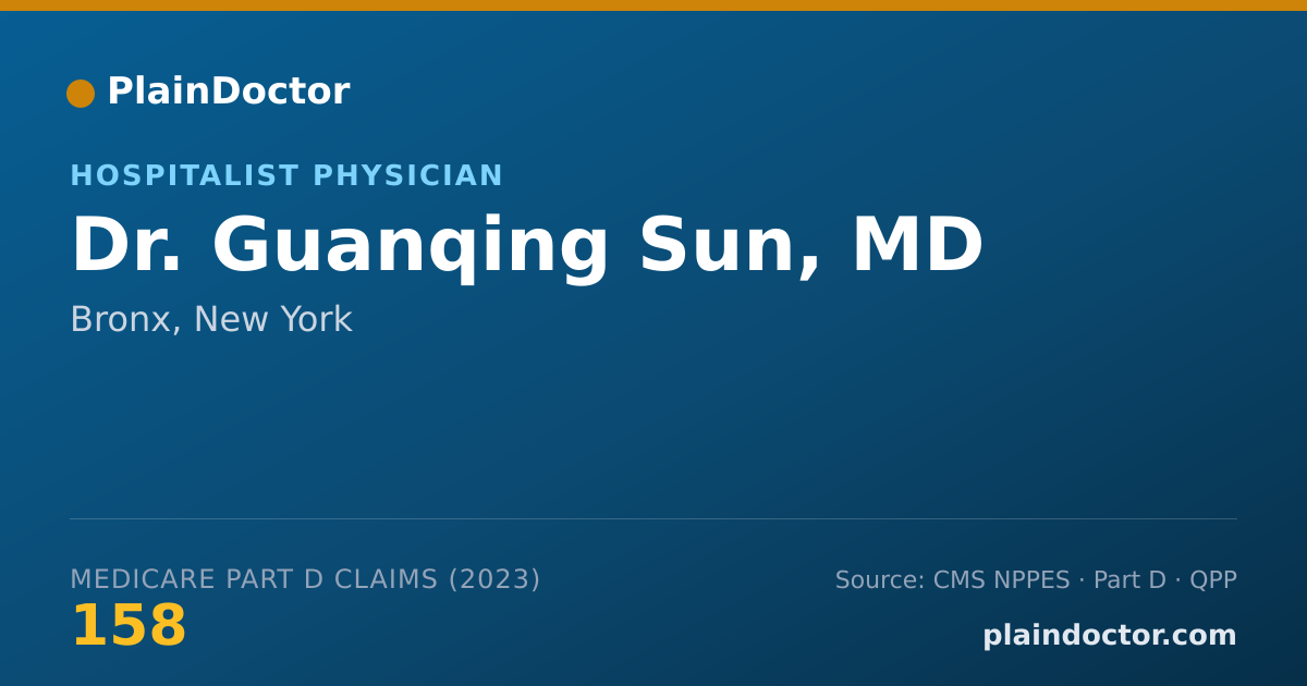 Shareable card for Guanqing Sun, MD - Hospitalist Physician, Bronx, NY