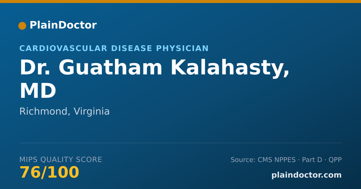 Shareable card for Guatham Kalahasty, MD - Cardiovascular Disease Physician, Richmond, VA
