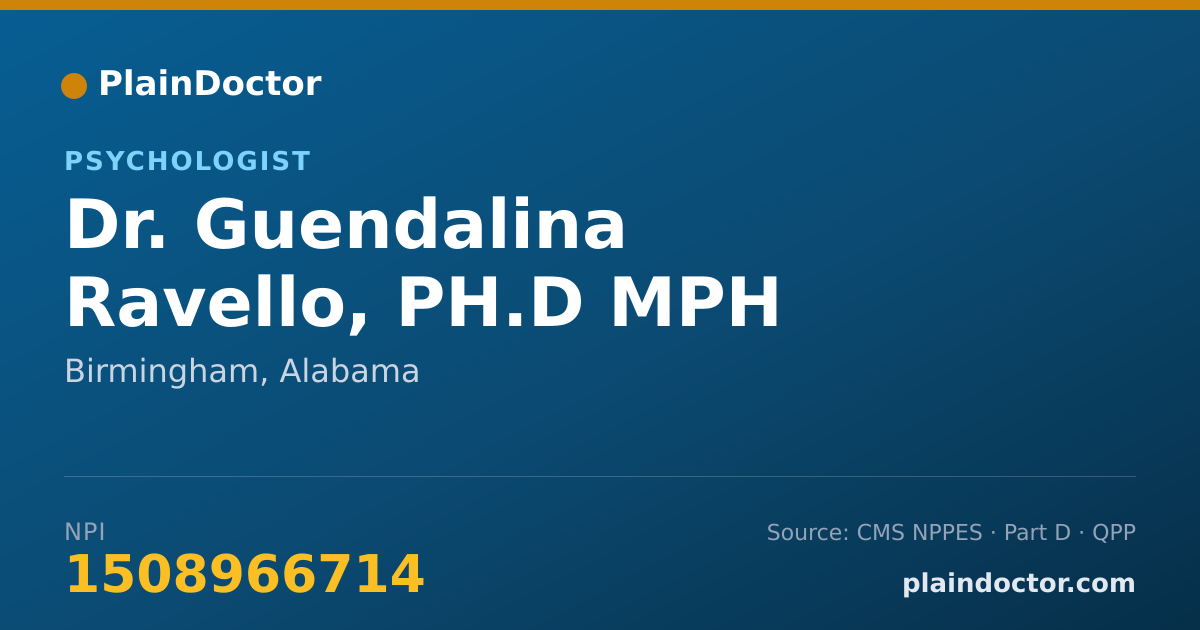 Shareable card for Guendalina Ravello, PH.D  MPH - Psychologist, Birmingham, AL