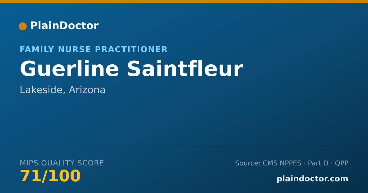 Shareable card for Guerline Saintfleur - Family Nurse Practitioner, Lakeside, AZ