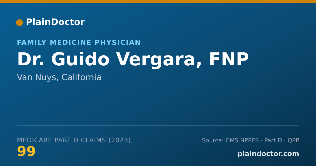 Shareable card for Guido Vergara, FNP - Family Medicine Physician, Van Nuys, CA