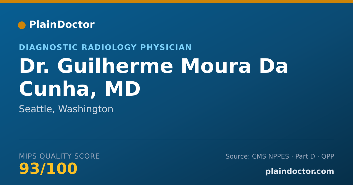 Shareable card for Guilherme Moura Da Cunha, MD - Diagnostic Radiology Physician, Seattle, WA