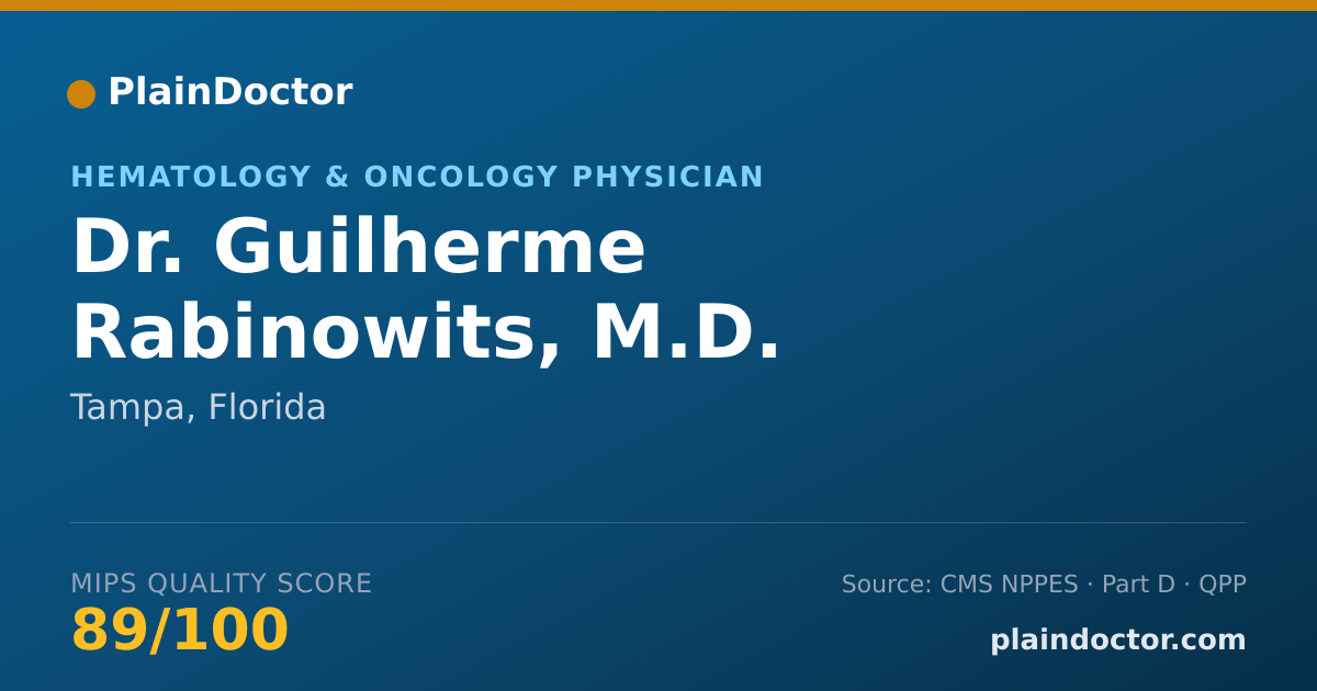 Shareable card for Guilherme Rabinowits, M.D. - Hematology & Oncology Physician, Tampa, FL