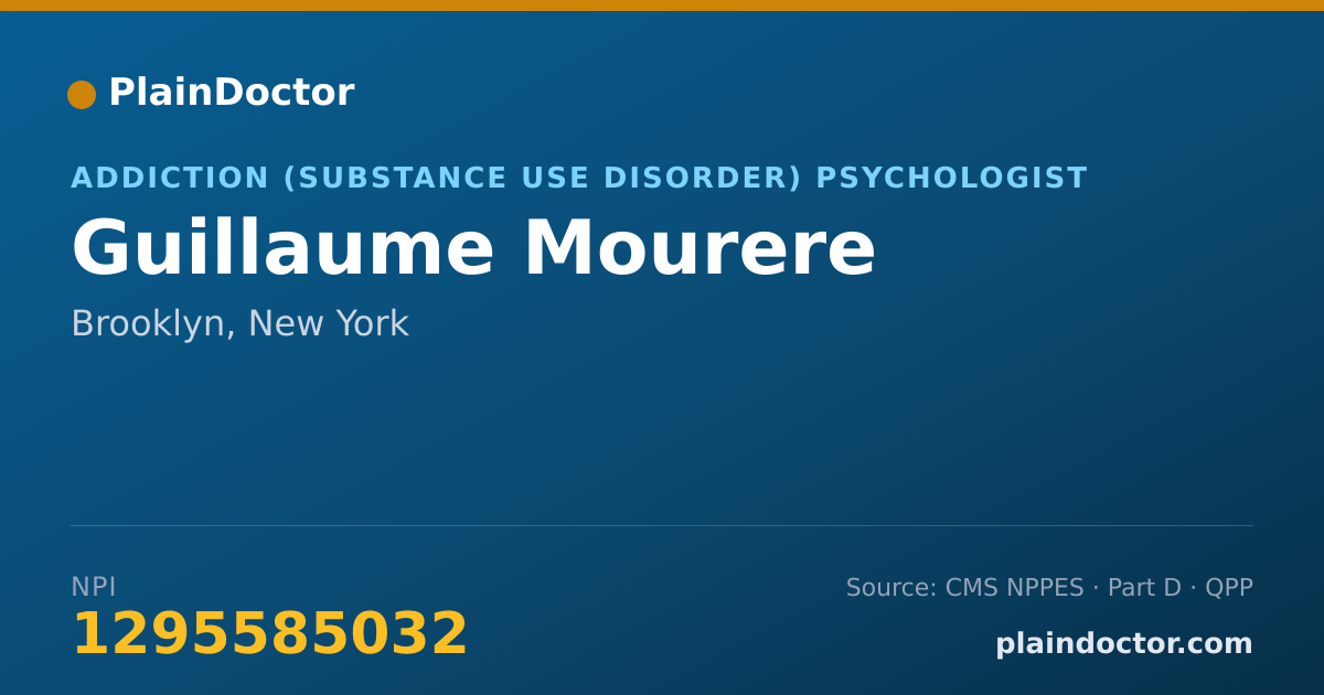 Shareable card for Guillaume Mourere - Addiction (Substance Use Disorder) Psychologist, Brooklyn, NY