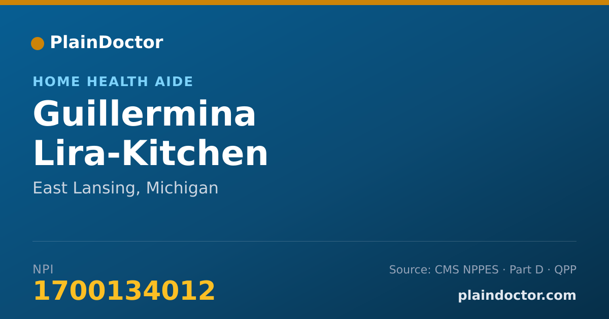 Shareable card for Guillermina Lira-Kitchen - Home Health Aide, East Lansing, MI