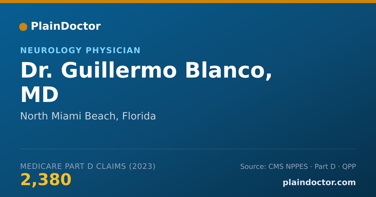 Shareable card for Guillermo Blanco, MD - Neurology Physician, North Miami Beach, FL