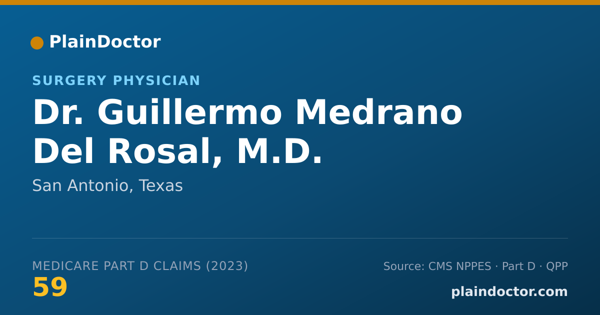 Shareable card for Guillermo Medrano Del Rosal, M.D. - Surgery Physician, San Antonio, TX