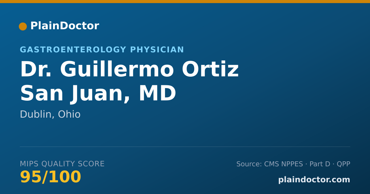 Shareable card for Guillermo Ortiz San Juan, MD - Gastroenterology Physician, Dublin, OH