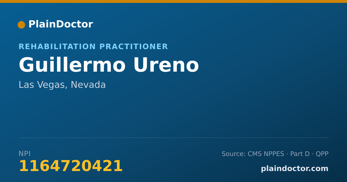 Shareable card for Guillermo Ureno - Rehabilitation Practitioner, Las Vegas, NV