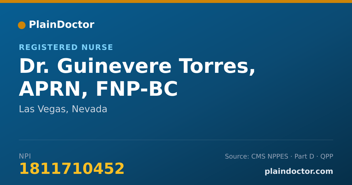 Shareable card for Guinevere Torres, APRN, FNP-BC - Registered Nurse, Las Vegas, NV