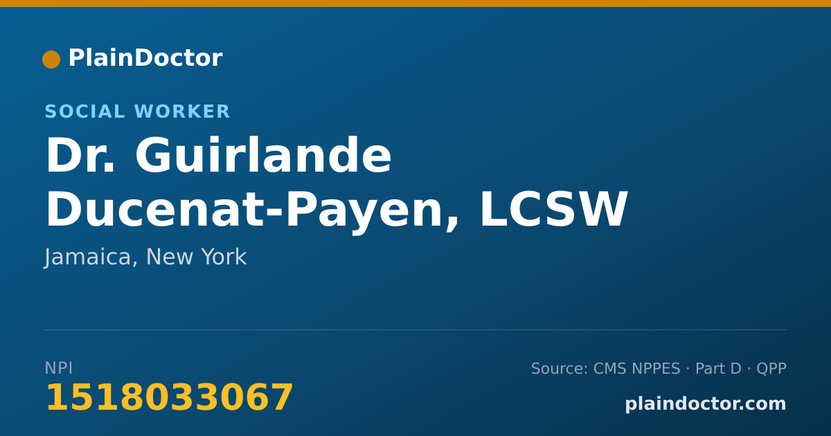 Shareable card for Guirlande Ducenat-Payen, LCSW - Social Worker, Jamaica, NY