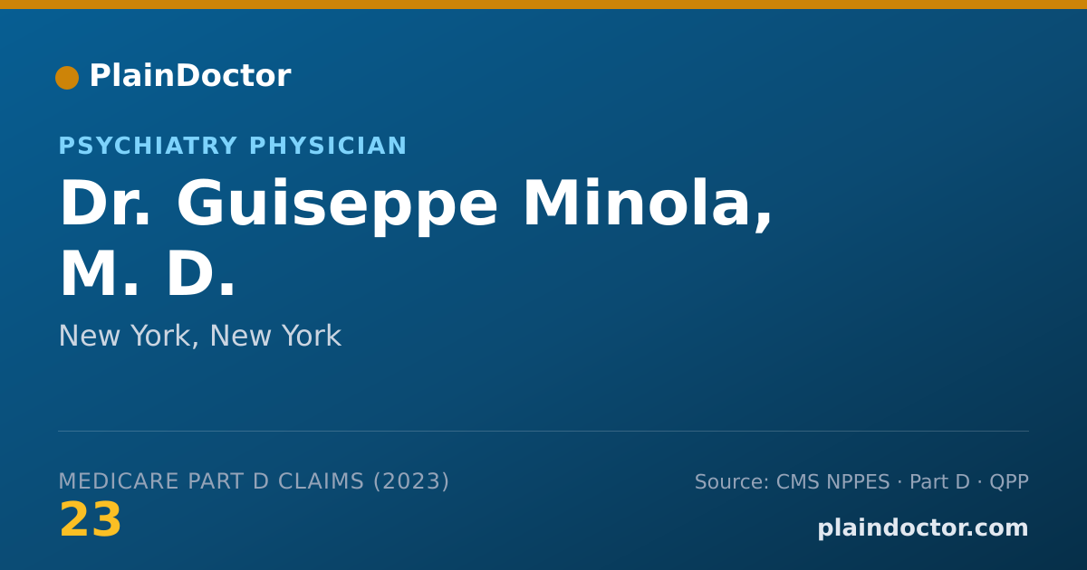 Shareable card for Guiseppe Minola, M. D. - Psychiatry Physician, New York, NY