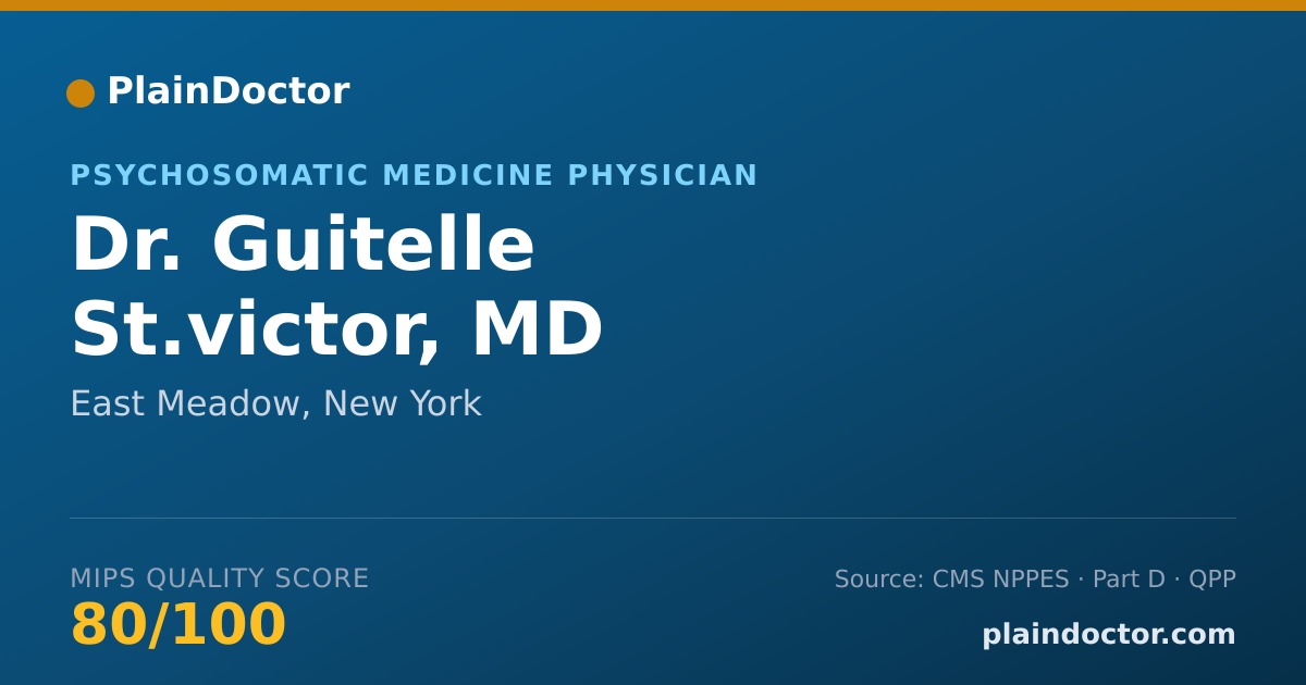 Shareable card for Guitelle St.victor, MD - Psychosomatic Medicine Physician, East Meadow, NY