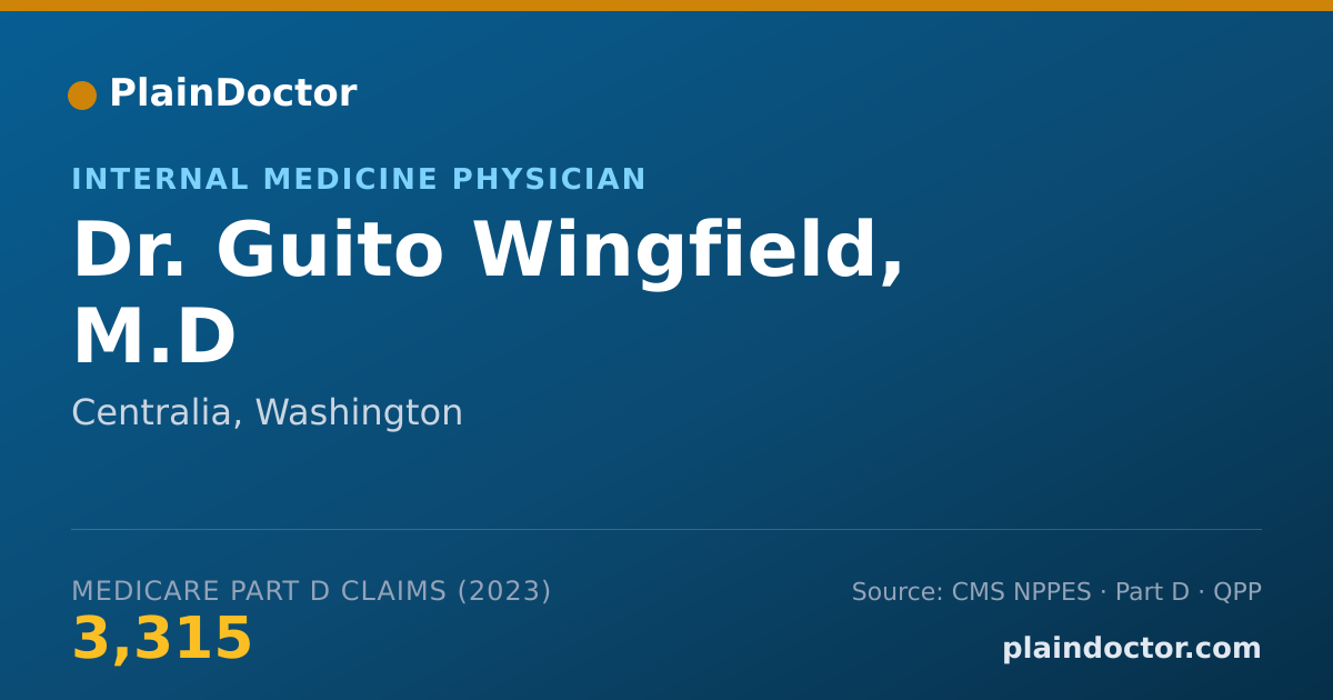 Shareable card for Guito Wingfield, M.D - Internal Medicine Physician, Centralia, WA