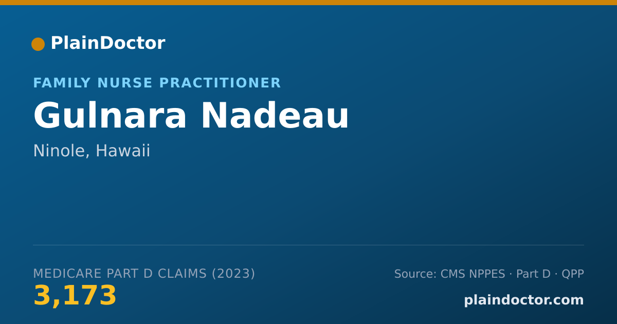 Shareable card for Gulnara Nadeau - Family Nurse Practitioner, Ninole, HI