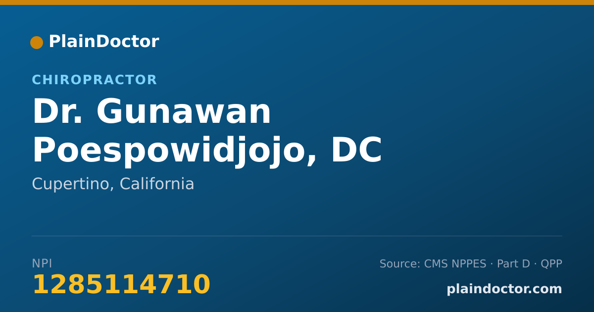 Shareable card for Gunawan Poespowidjojo, DC - Chiropractor, Cupertino, CA
