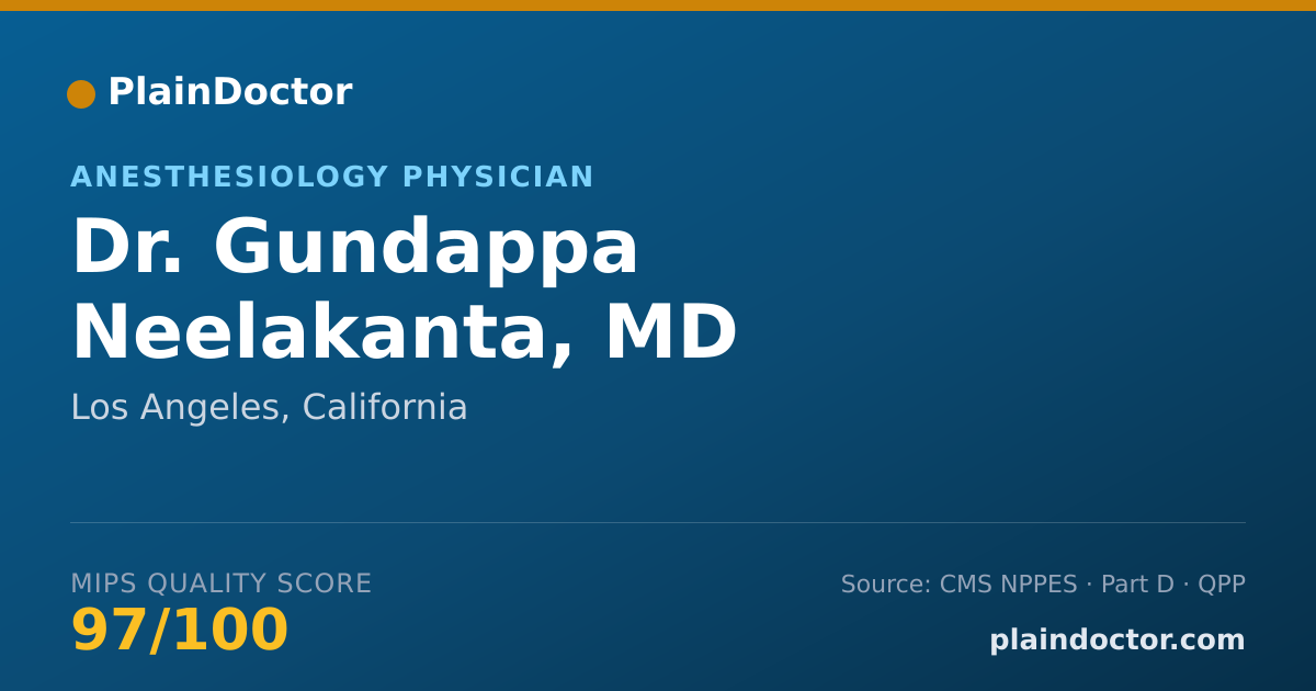 Shareable card for Gundappa Neelakanta, MD - Anesthesiology Physician, Los Angeles, CA