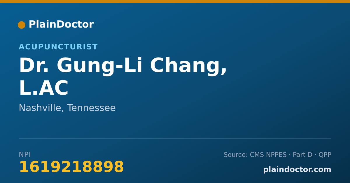 Shareable card for Gung-Li Chang, L.AC - Acupuncturist, Nashville, TN