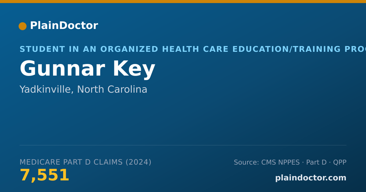 Shareable card for Gunnar Key - Student in an Organized Health Care Education/Training Program, Yadkinville, NC