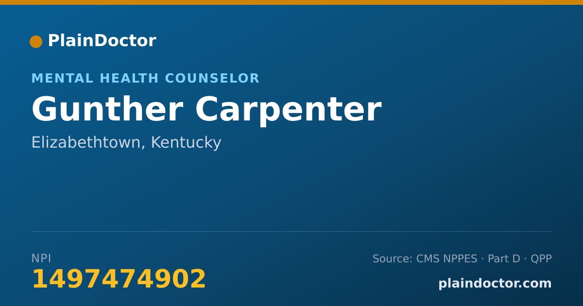 Shareable card for Gunther Carpenter - Mental Health Counselor, Elizabethtown, KY