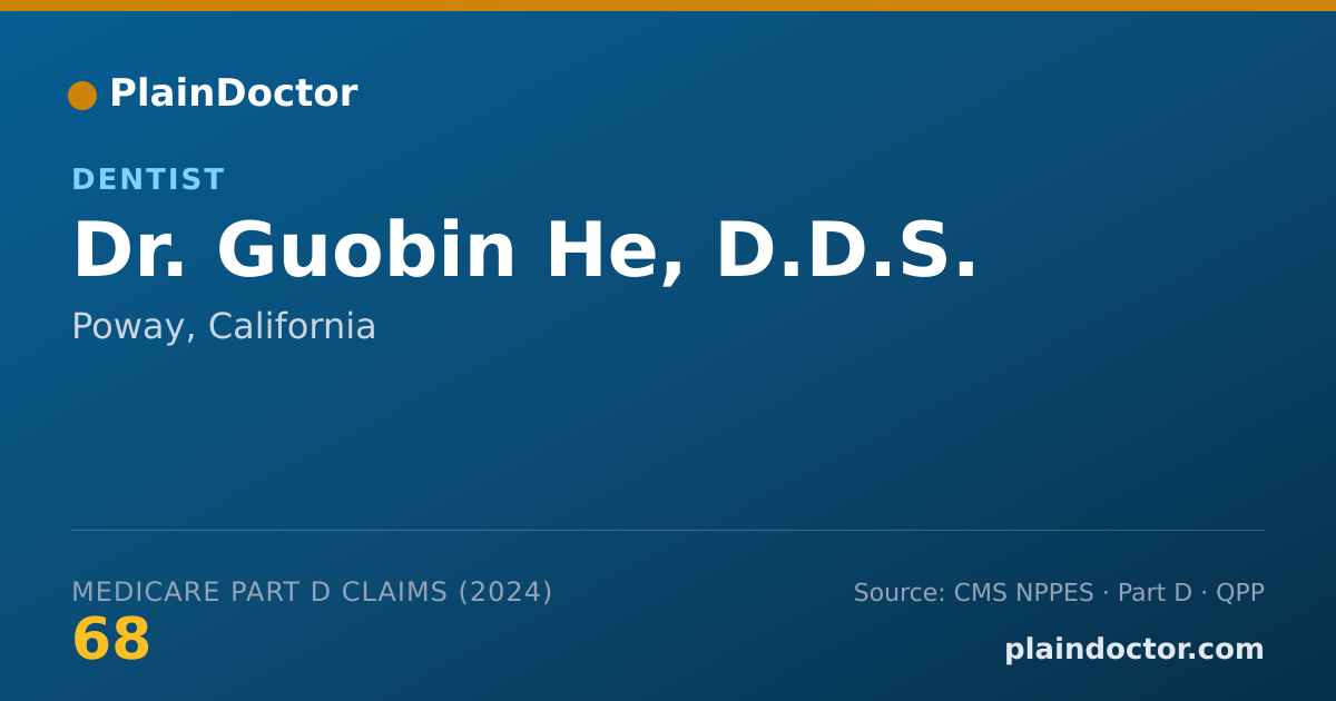 Shareable card for Guobin He, D.D.S. - Dentist, Poway, CA
