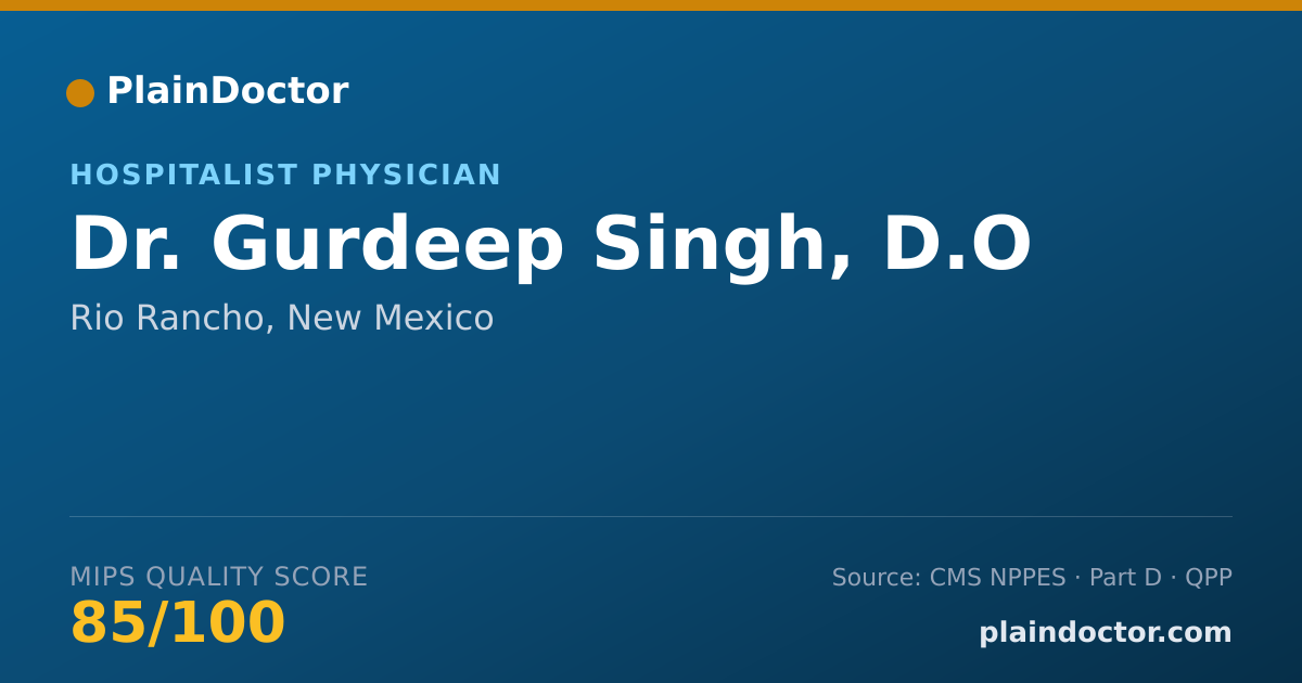 Shareable card for Gurdeep Singh, D.O - Internal Medicine Physician, Rio Rancho, NM