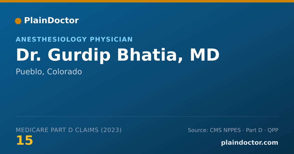 Shareable card for Gurdip Bhatia, MD - Anesthesiology Physician, Pueblo, CO