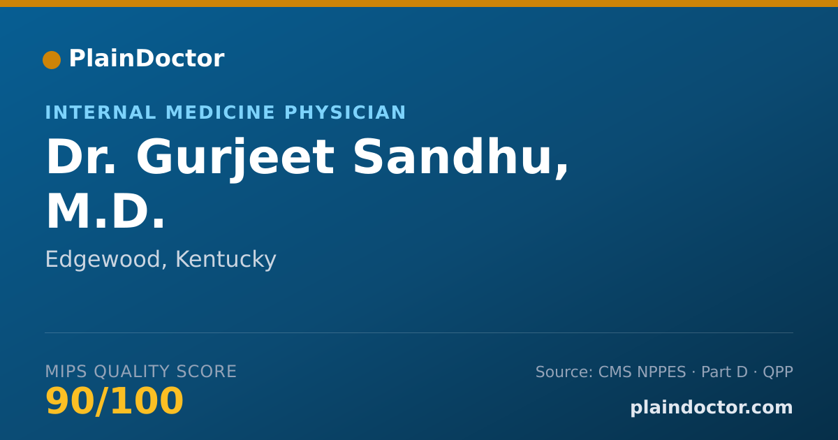 Shareable card for Gurjeet Sandhu, M.D. - Internal Medicine Physician, Edgewood, KY