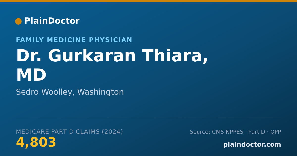 Shareable card for Gurkaran Thiara, MD - Family Medicine Physician, Sedro Woolley, WA