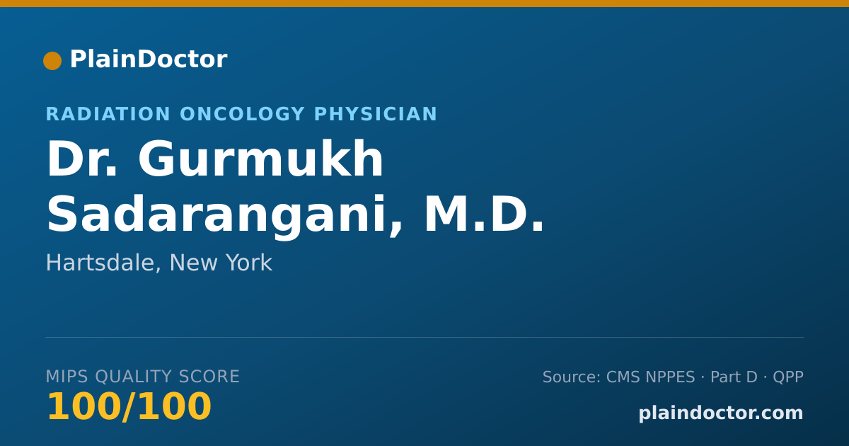 Shareable card for Gurmukh Sadarangani, M.D. - Radiation Oncology Physician, Hartsdale, NY