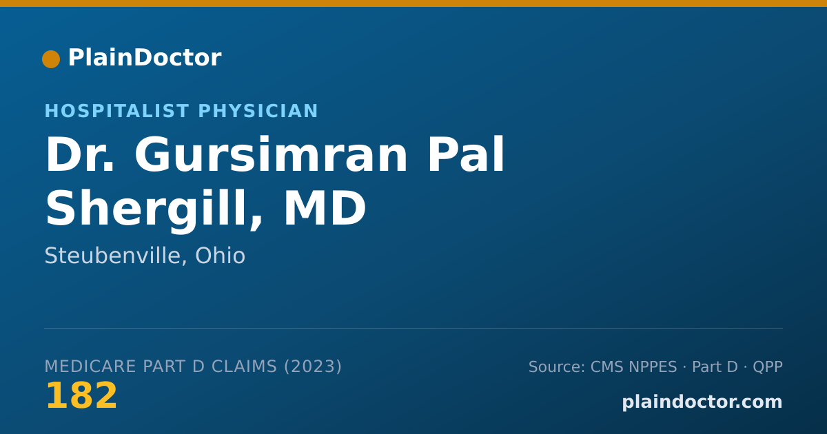 Shareable card for Gursimran Pal Shergill, MD - Hospitalist Physician, Steubenville, OH