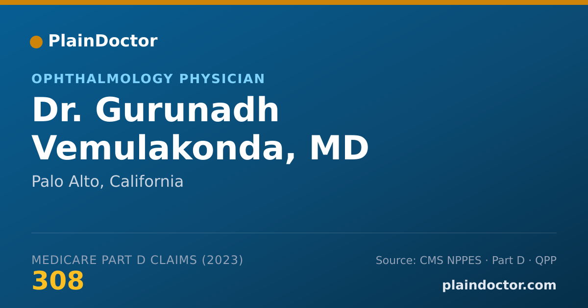 Shareable card for Gurunadh Vemulakonda, MD - Ophthalmology Physician, Palo Alto, CA