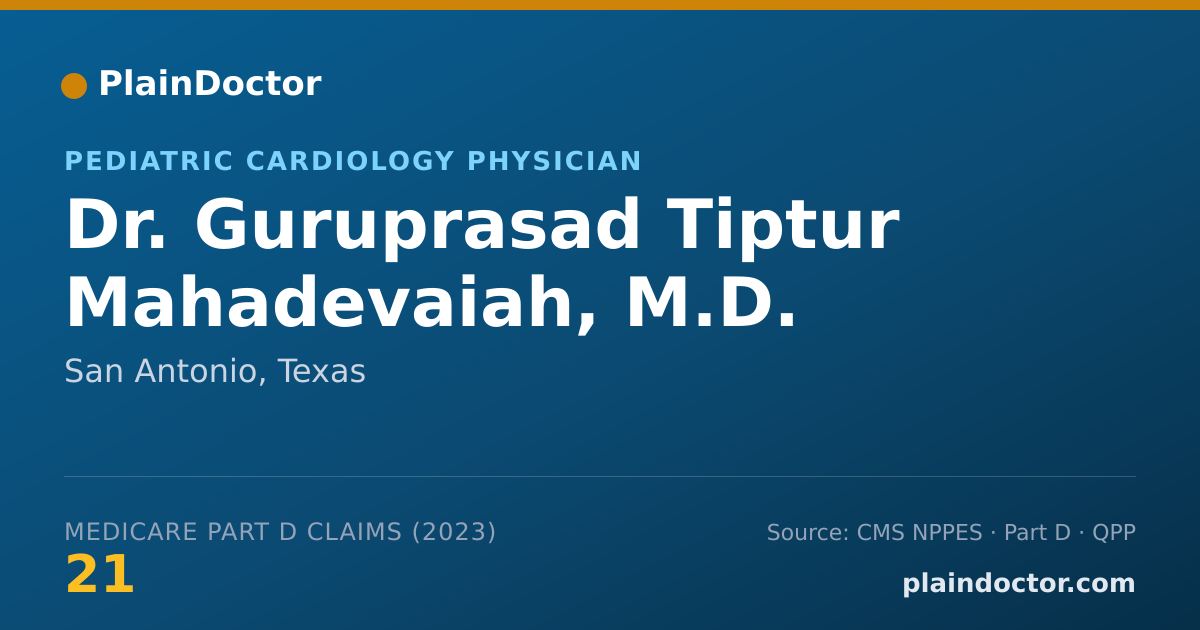 Shareable card for Guruprasad Tiptur Mahadevaiah, M.D. - Pediatric Cardiology Physician, San Antonio, TX
