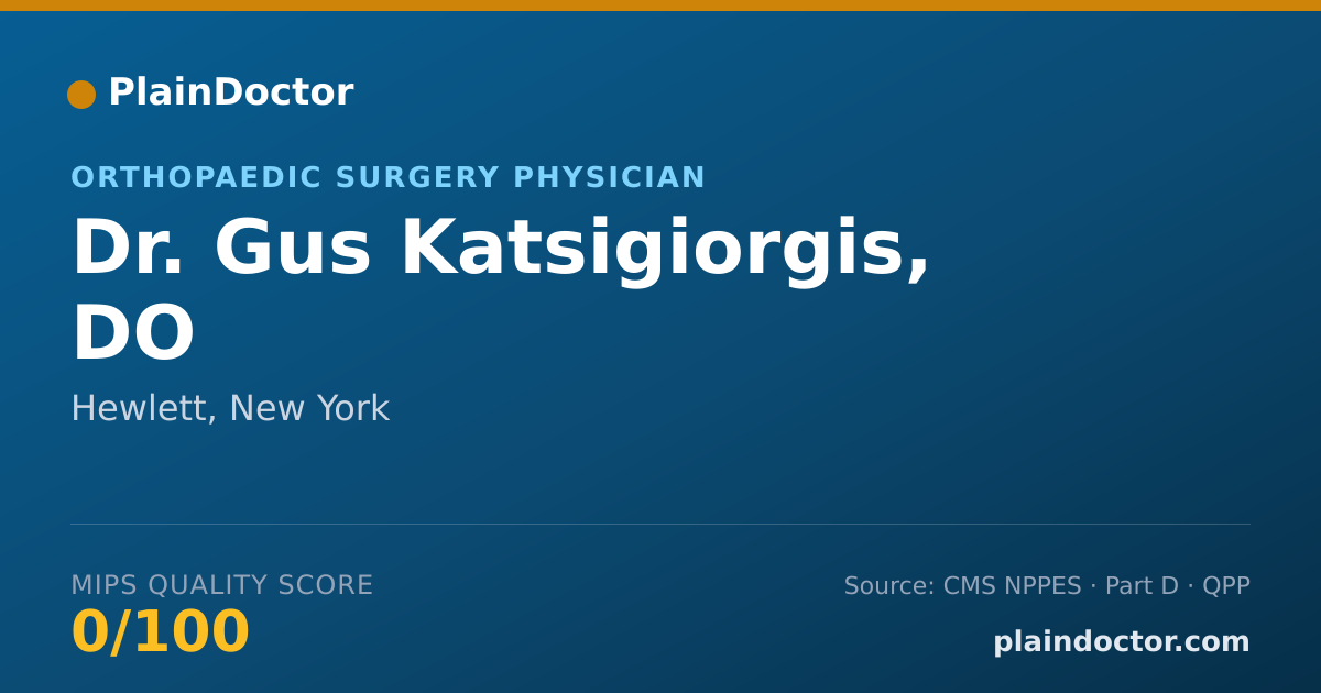 Shareable card for Gus Katsigiorgis, DO - Orthopaedic Surgery Physician, Hewlett, NY