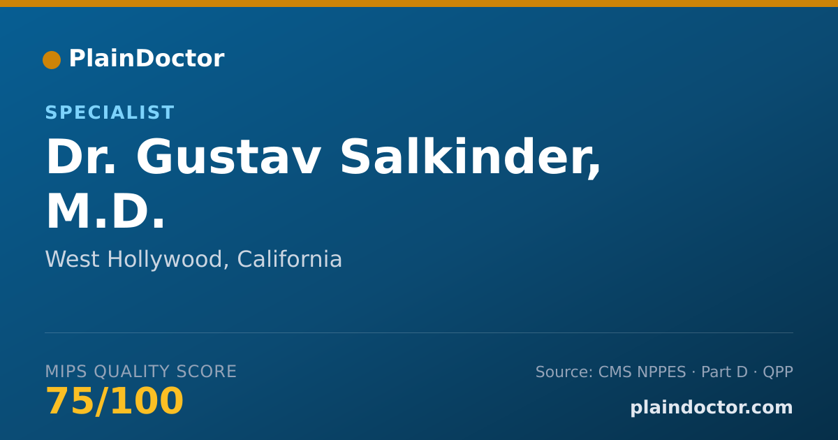 Shareable card for Gustav Salkinder, M.D. - Specialist, West Hollywood, CA