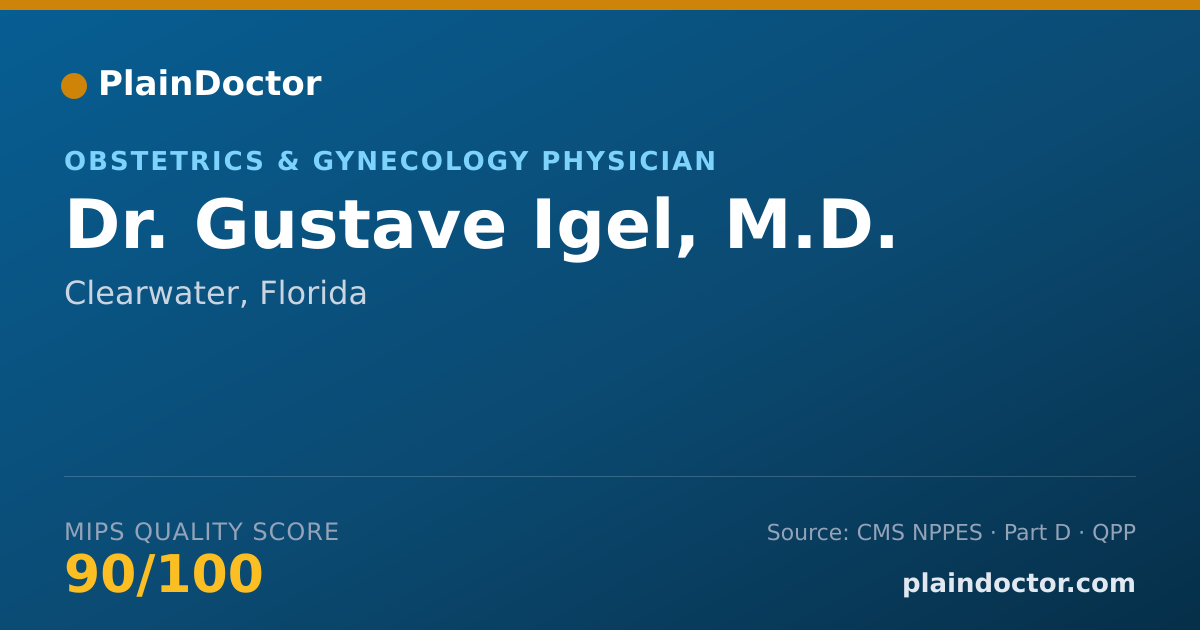 Shareable card for Gustave Igel, M.D. - Obstetrics & Gynecology Physician, Clearwater, FL
