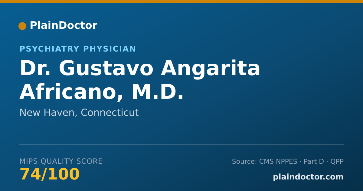 Shareable card for Gustavo Angarita Africano, M.D. - Psychiatry Physician, New Haven, CT