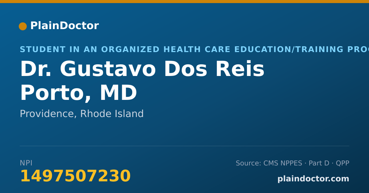 Shareable card for Gustavo Dos Reis Porto, MD - Student in an Organized Health Care Education/Training Program, Providence, RI